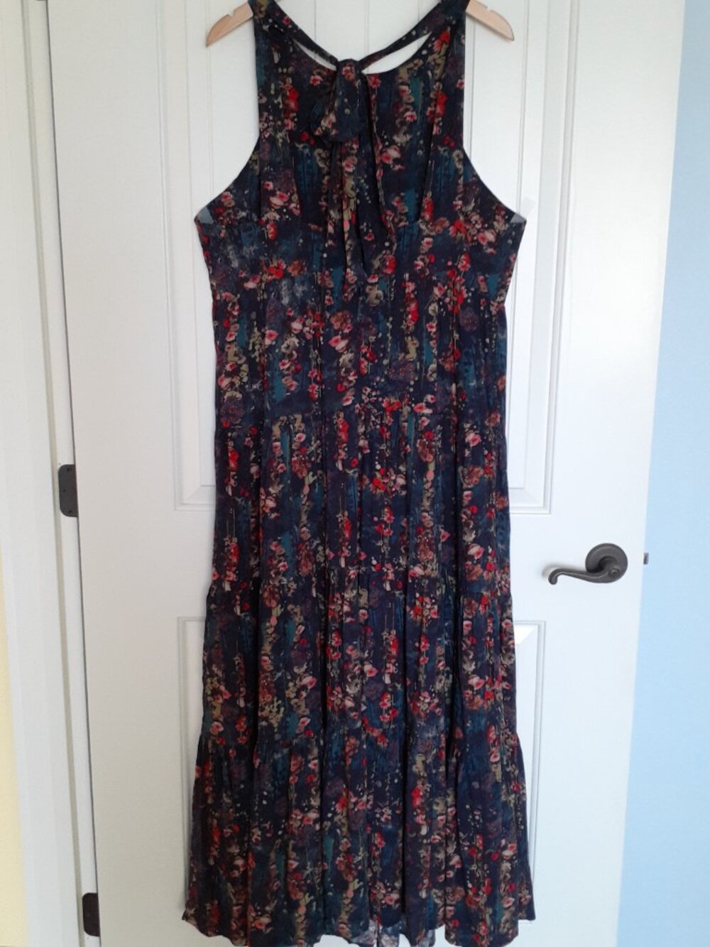 NWT Natural Life Halle Halter Dress in Blue Watercolor Floral Size XL - Picture 2 of 16